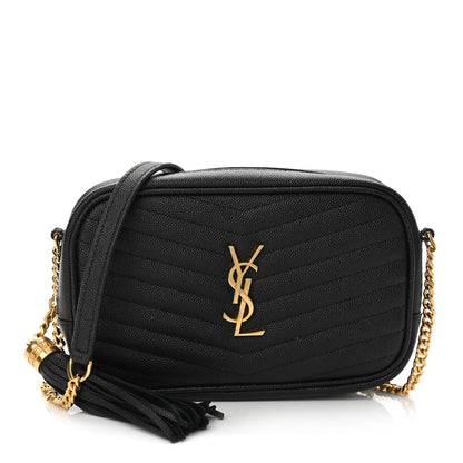 Saint Laurent Grain De Poudre Matelasse Monogram Mini Lou Camera Bag Black 1 of 11