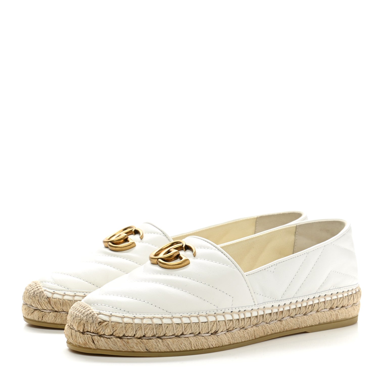 Gucci Nappa Matelasse GG Marmont Espadrilles 38 Great White 3 of 10