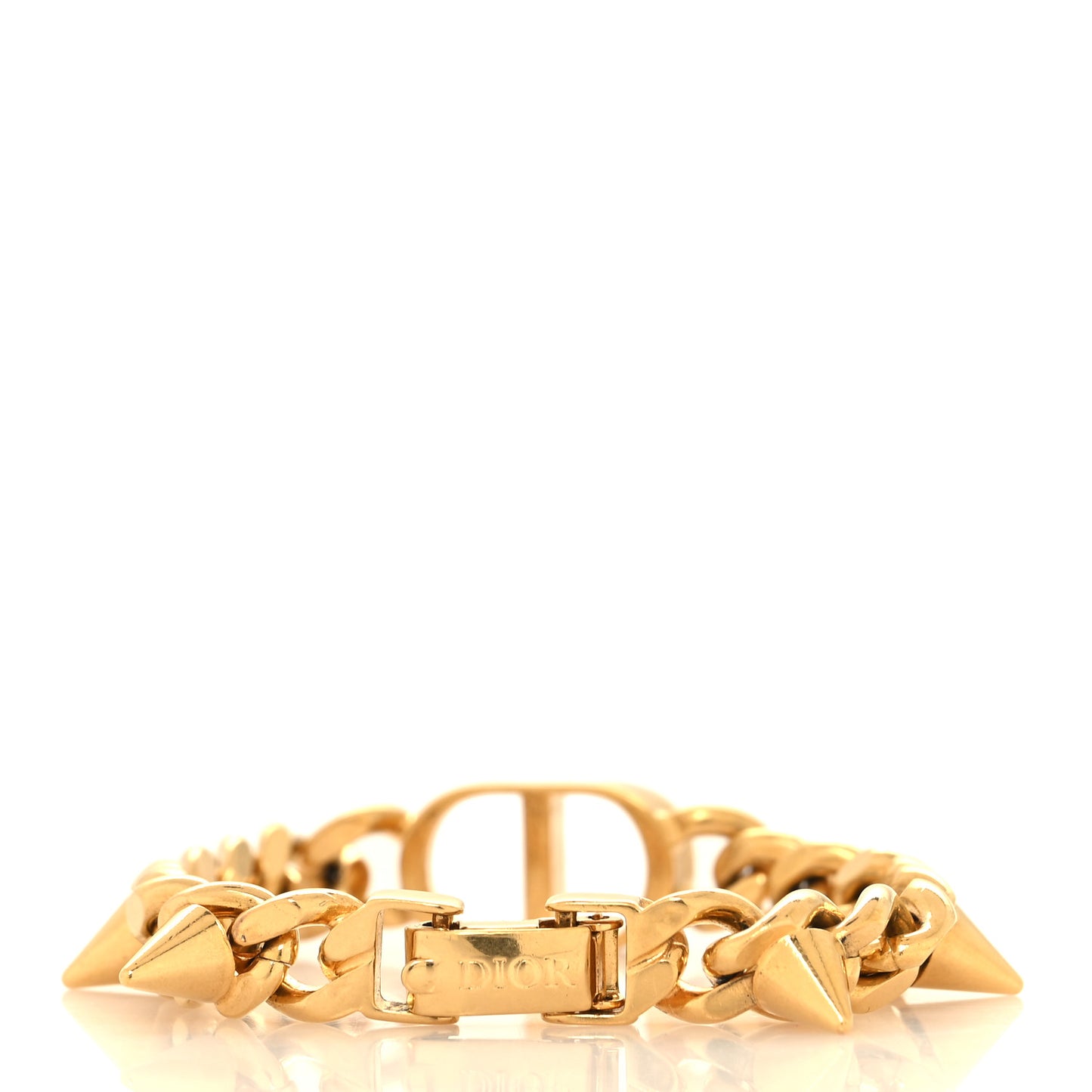 Metal Petit CD Spikes Chain Bracelet Gold