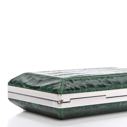 Judith Leiber Crocodile Faceted Clutch Emerald 7 of 14