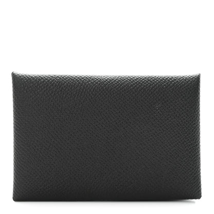 Hermes Epsom Calvi Card Case Black 1 of 8