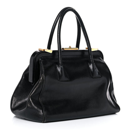 Prada Goatskin Cerniera Doctor Bag Black 3 of 42