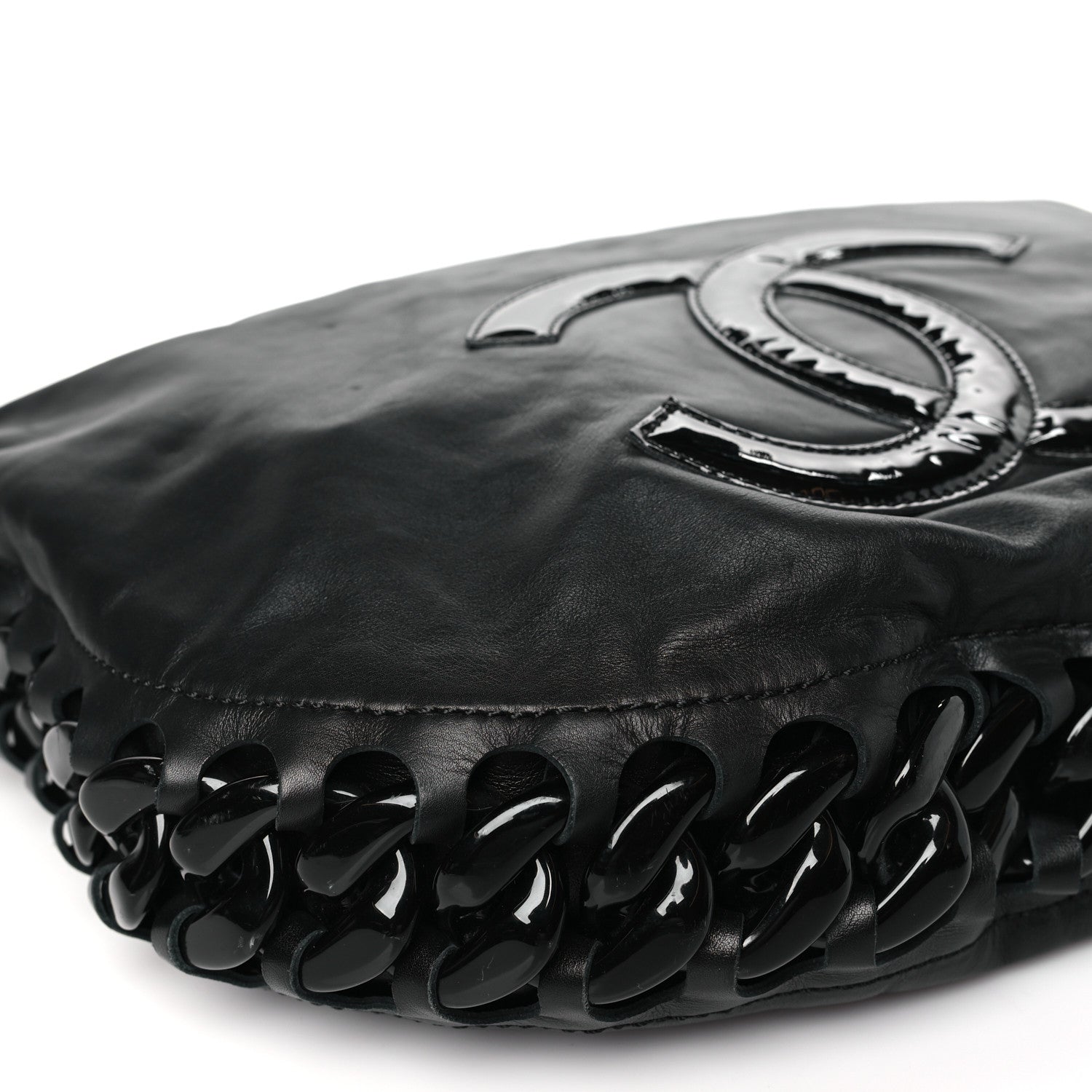 Chanel Calfskin Modern Chain Rhodoid Hobo Black 8 of 10