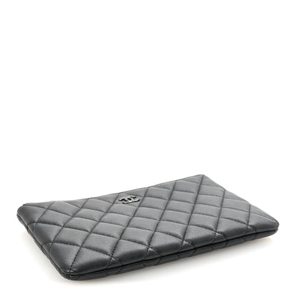 Chanel Pearly Lambskin Quilted Cosmetic Case So Black 4 of 8