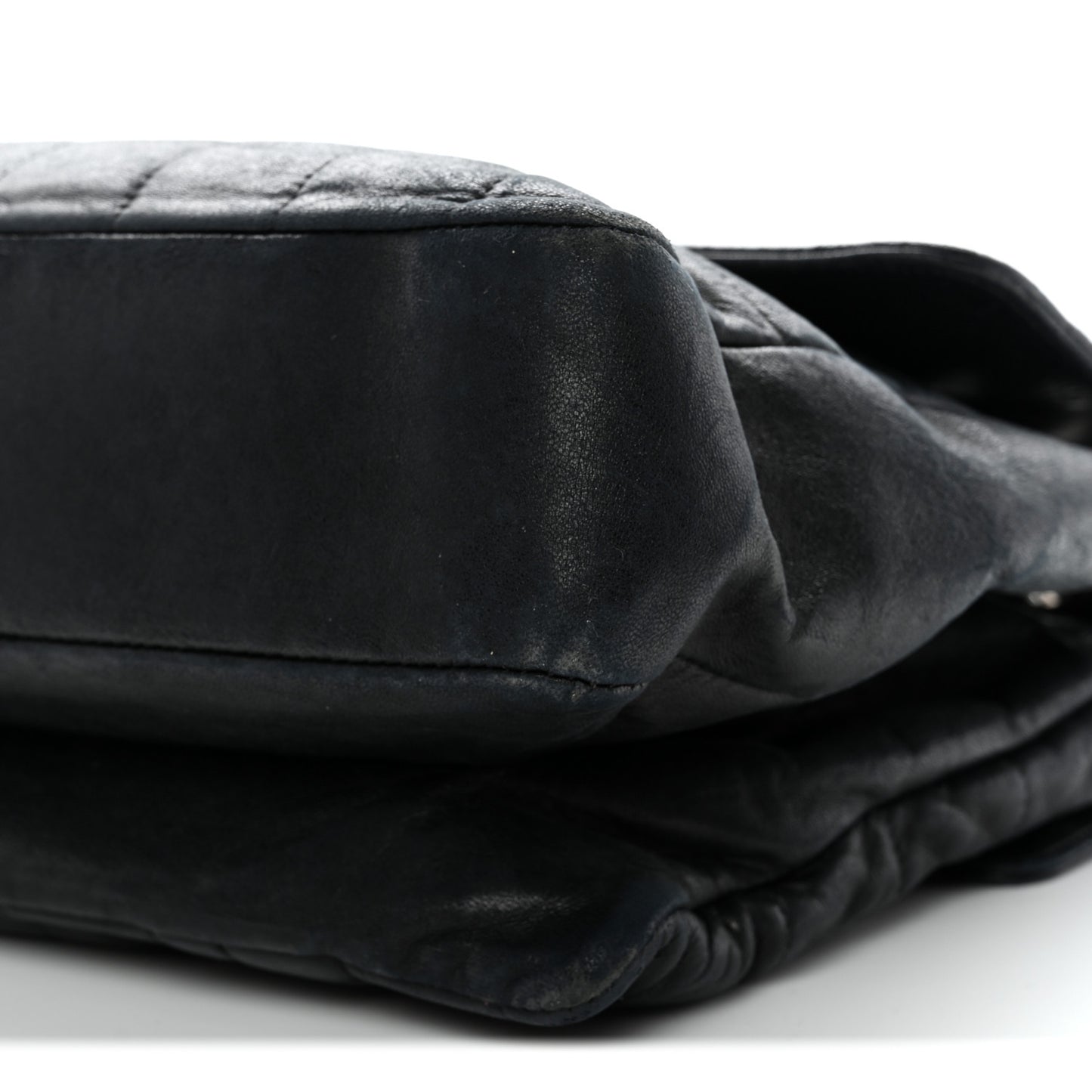 Lambskin Chocolate Bar Mademoiselle Flap Black