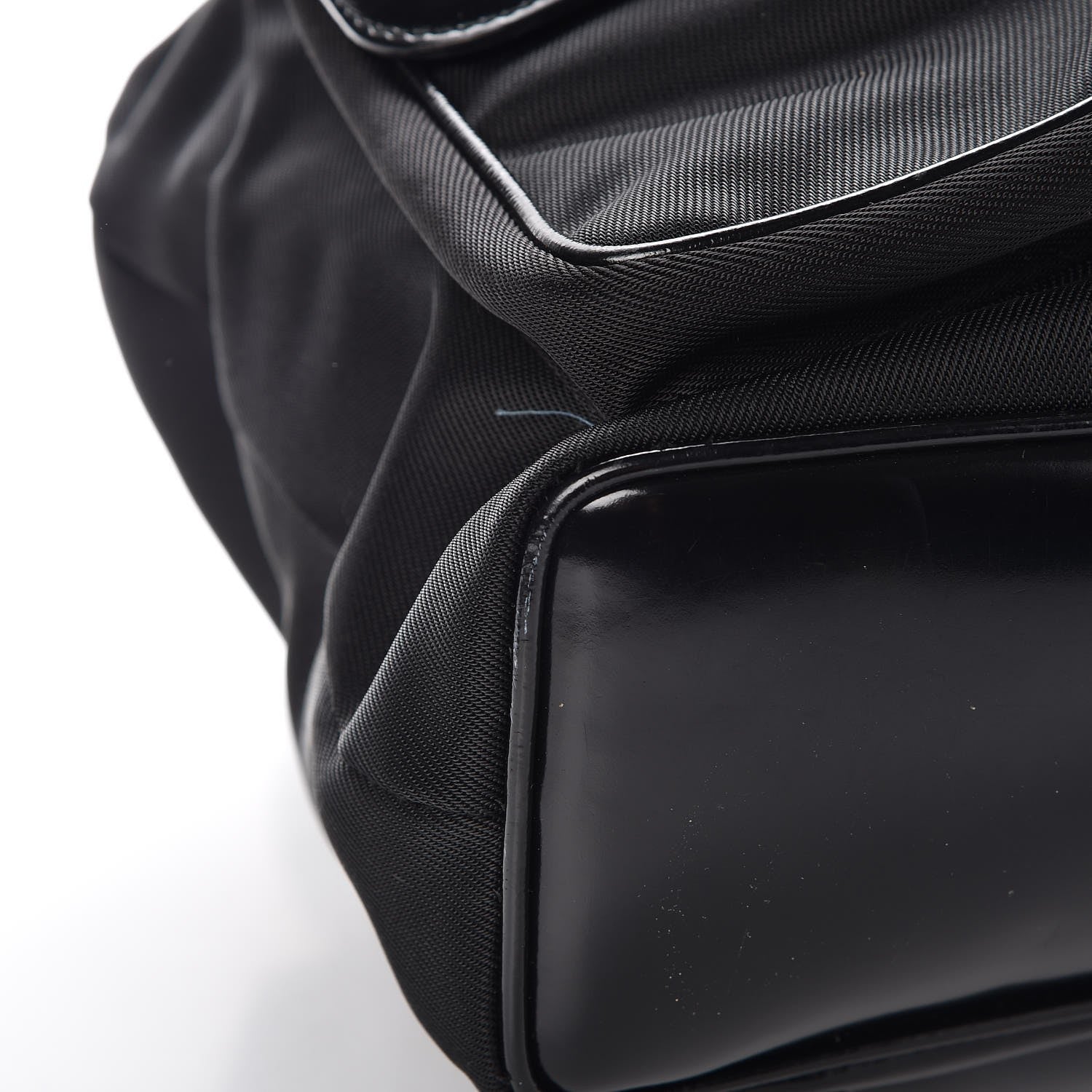 Gucci Patent Leather Nylon Bamboo Backpack Black 9 of 12