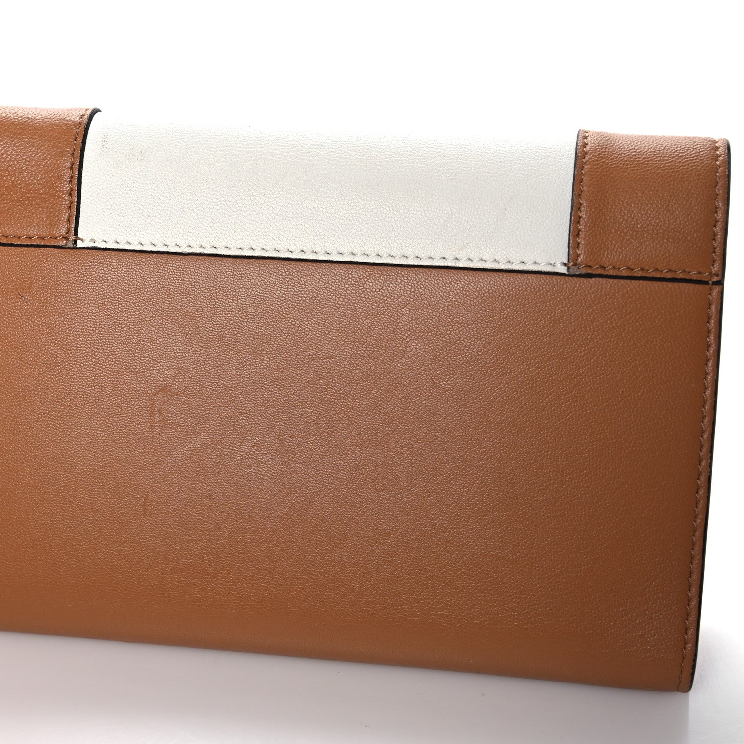 Celine Smooth Lambskin Medium Frame Multifunction Wallet Tan Optic White 9 of 13