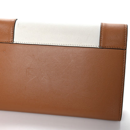 Celine Smooth Lambskin Medium Frame Multifunction Wallet Tan Optic White 9 of 13