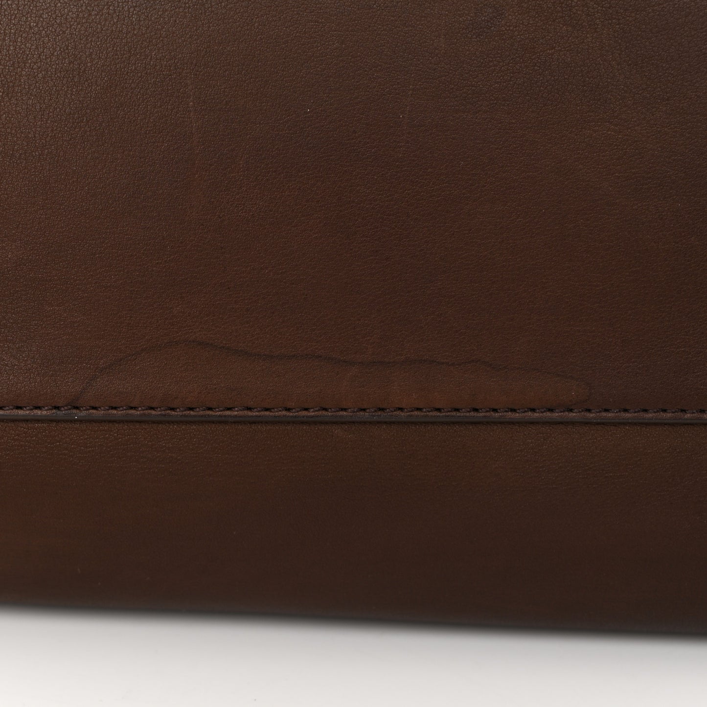 Polished Saddle Calfskin EW Margaux Chestnut Dark Chocolate