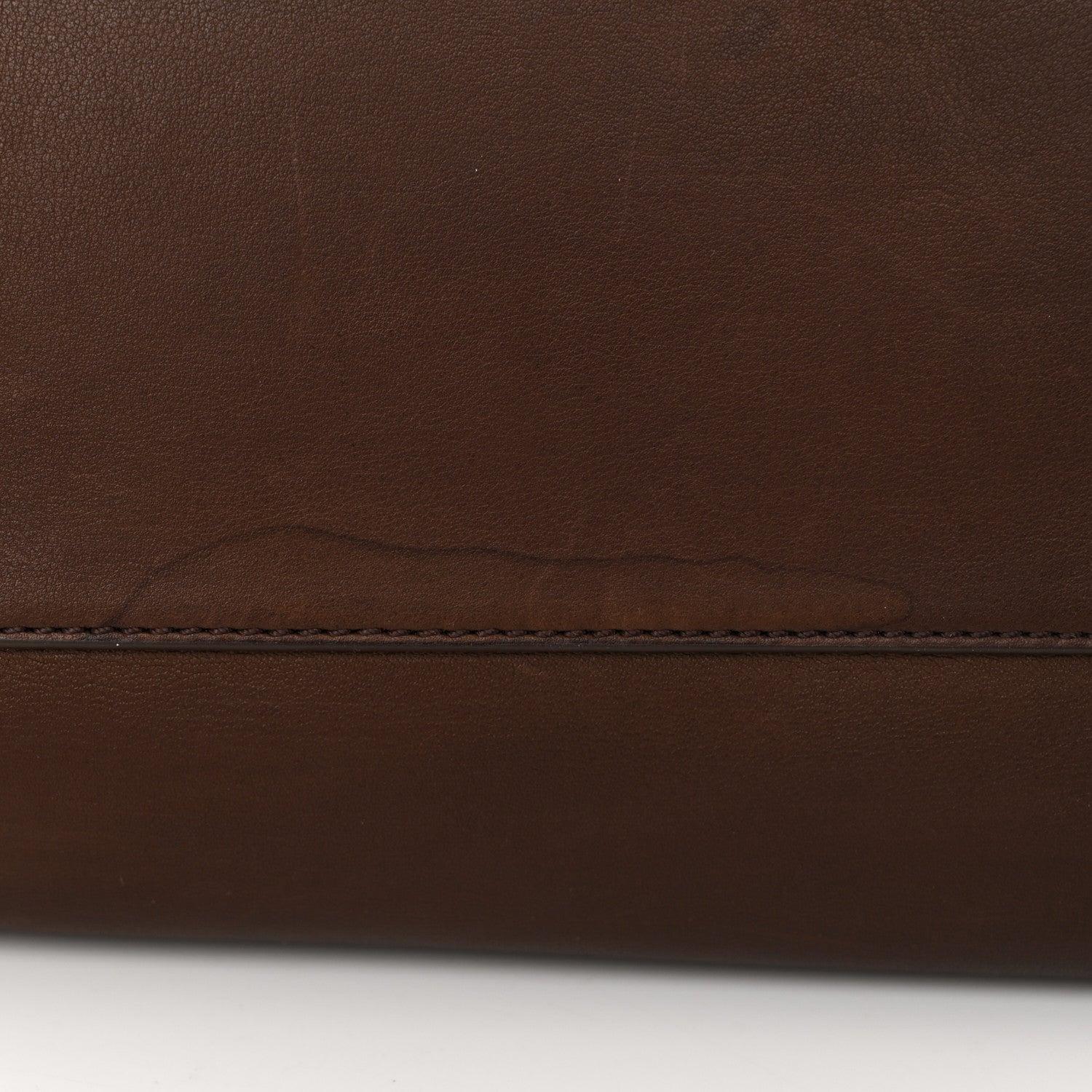 The Row Polished Saddle Calfskin EW Margaux Chestnut Dark Chocolate 10 of 10