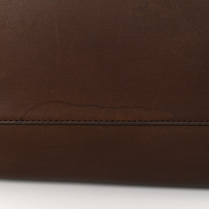 The Row Polished Saddle Calfskin EW Margaux Chestnut Dark Chocolate 10 of 10
