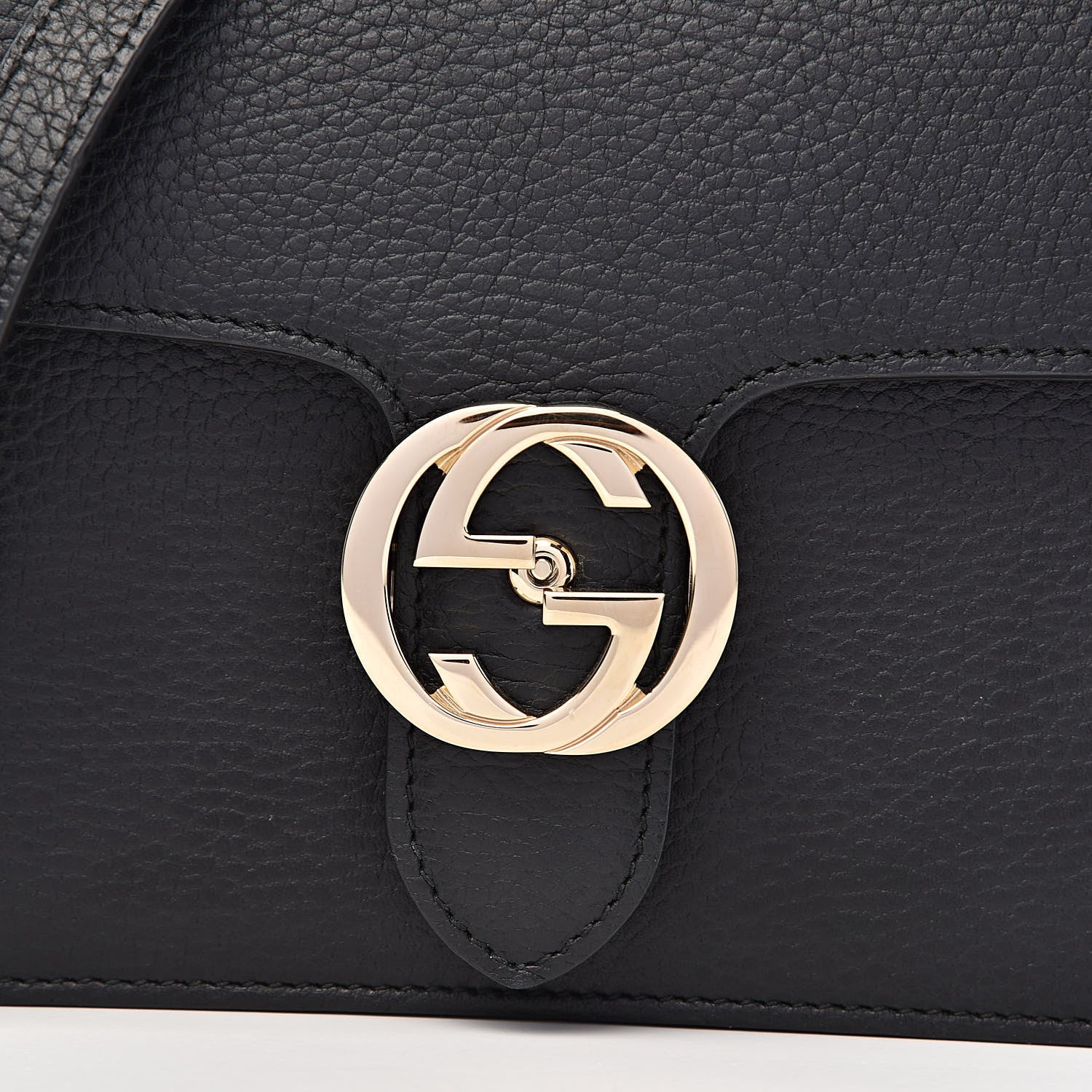 Gucci Dollar Calfskin Small Interlocking G Shoulder Bag Black 12 of 12