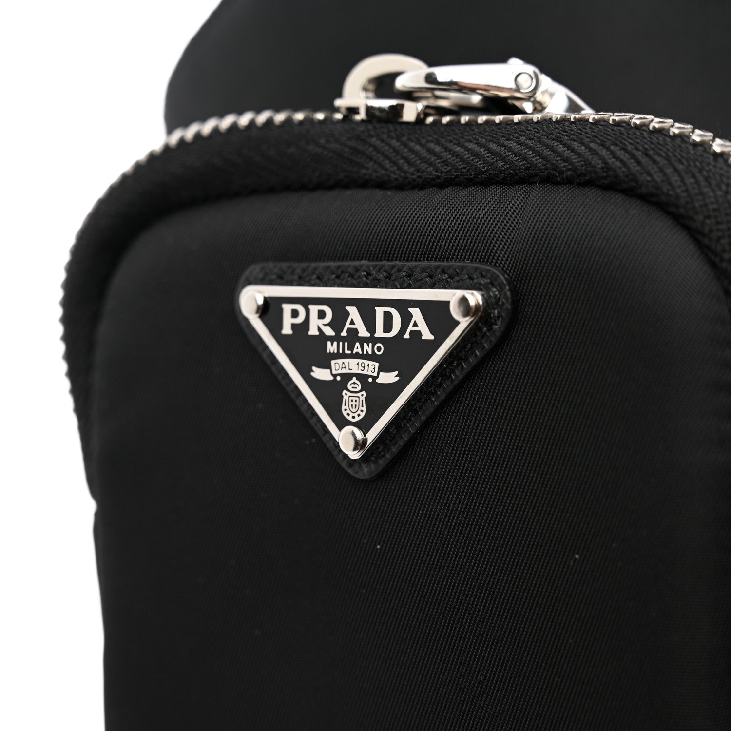 Prada Spazzolato Rois Re-Nylon Metal Triangle Logo Monolith Pouch Pocket 55mm Tall Combat Boots 41 Black 7 of 8