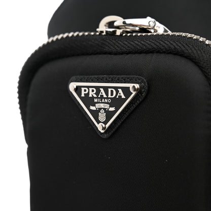 Prada Spazzolato Rois Re-Nylon Metal Triangle Logo Monolith Pouch Pocket 55mm Tall Combat Boots 41 Black 7 of 8