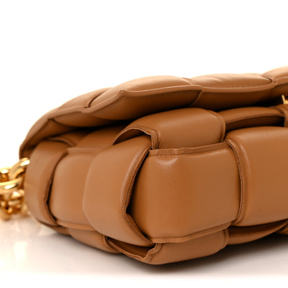 Bottega Veneta Lambskin Maxi Intreccio Padded Chain Cassette Crossbody Bag Caramel 7 of 8