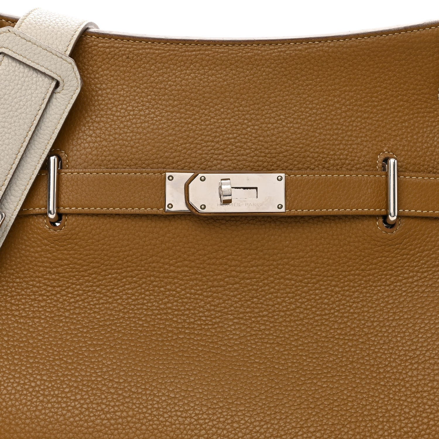 Hermes Taurillon Clemence Bi-Color Jypsiere 31 Kraft Gris Perle 8 of 14