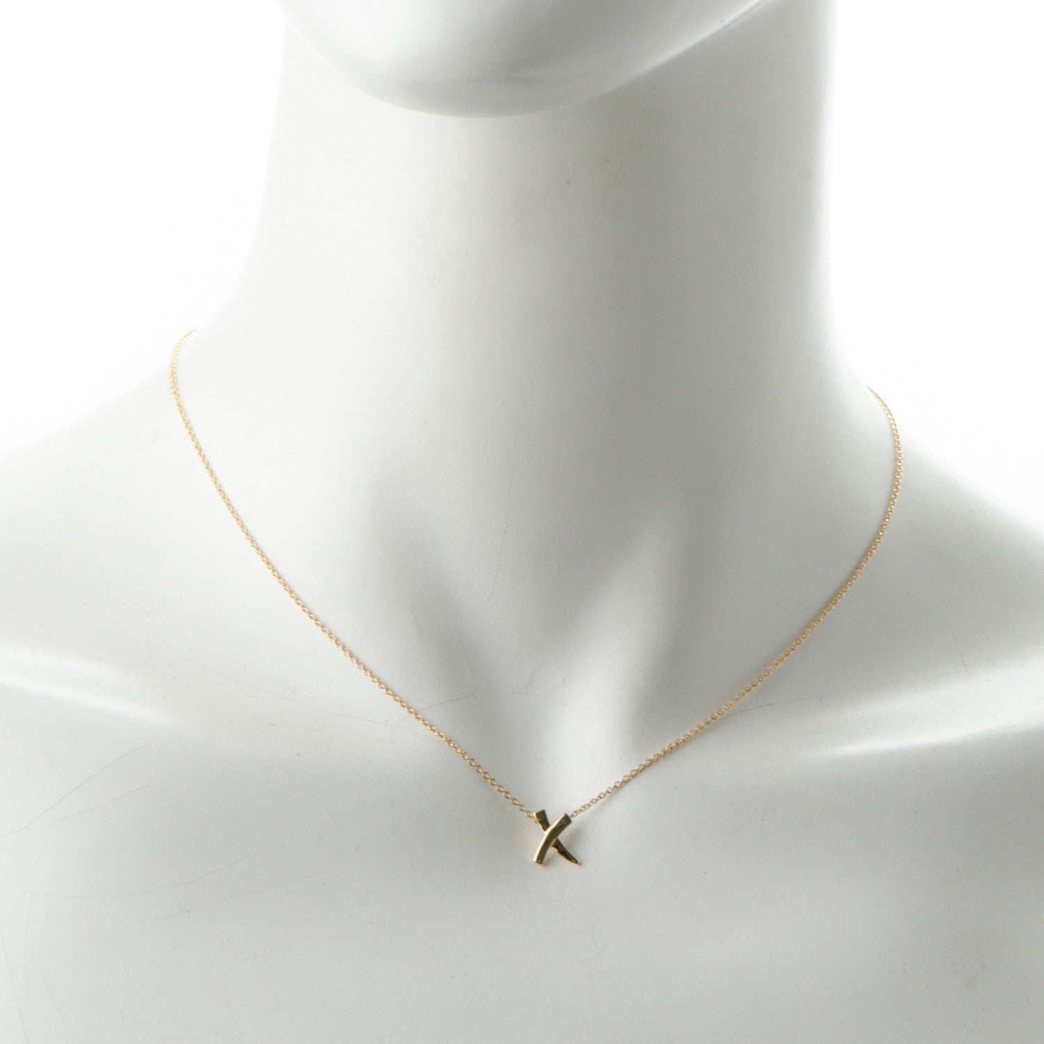Tiffany 18K Yellow Gold Paloma Picasso X Pendant Necklace 2 of 6