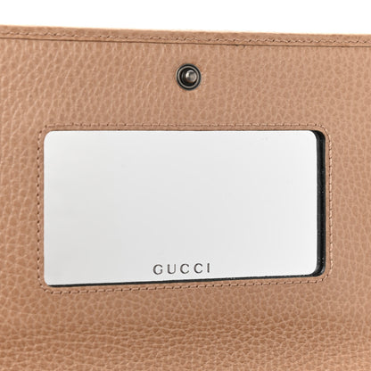 Gucci Dollar Calfskin Enamel Monochrome Mini GG Marmont Chain Wallet Camelia 10 of 11