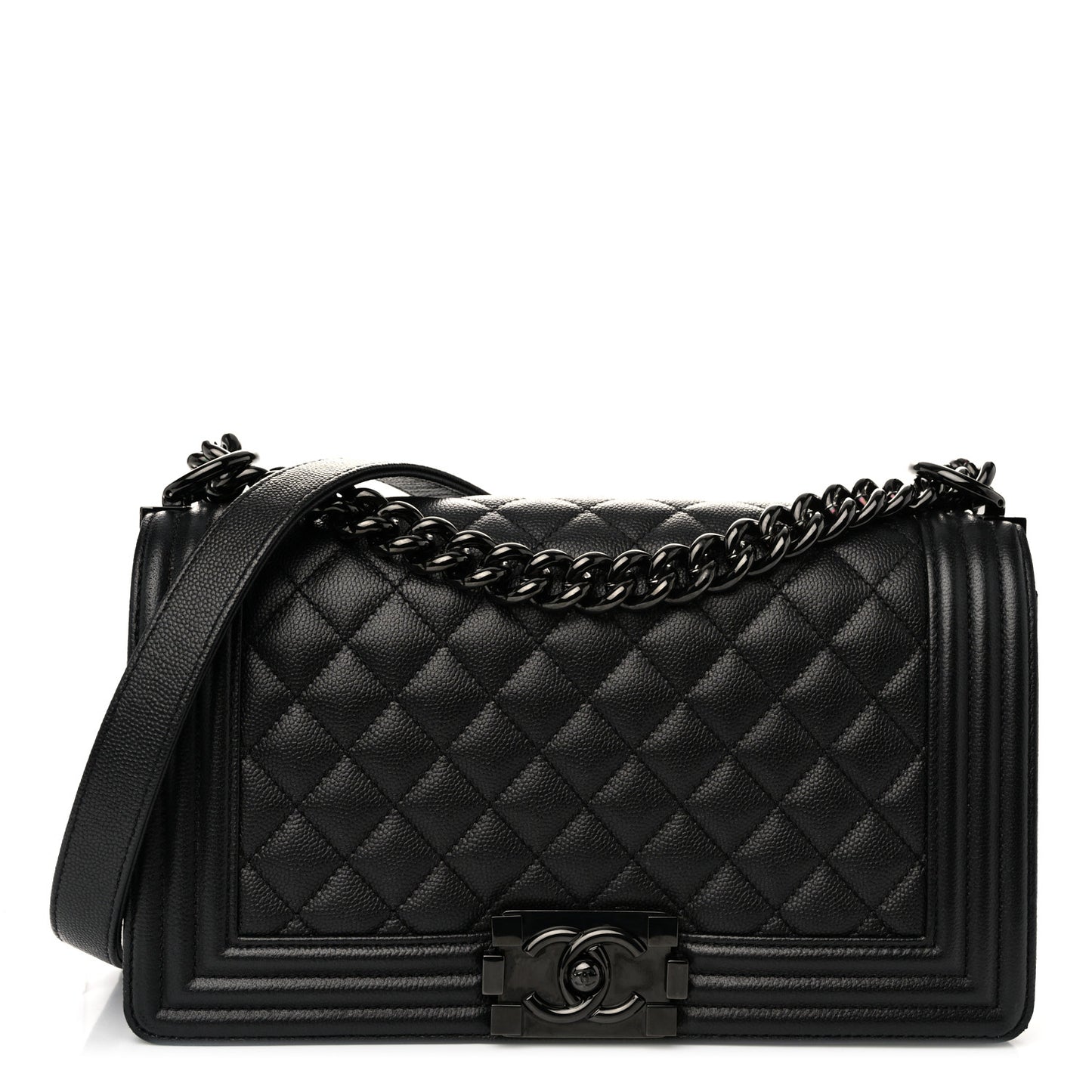 Caviar Quilted Medium Boy Flap So Black