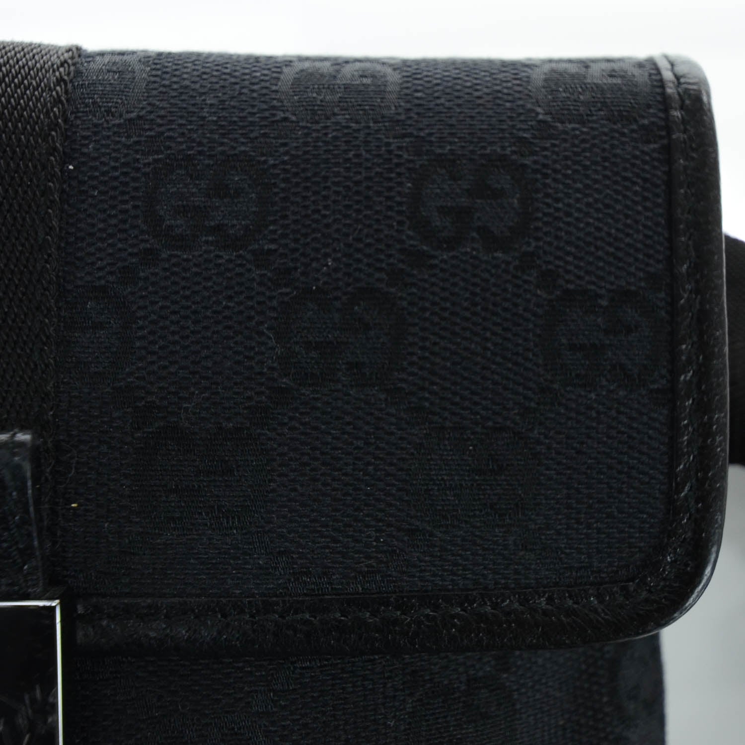Gucci GG Monogram Web Buckle Belt Bag Black 6 of 10