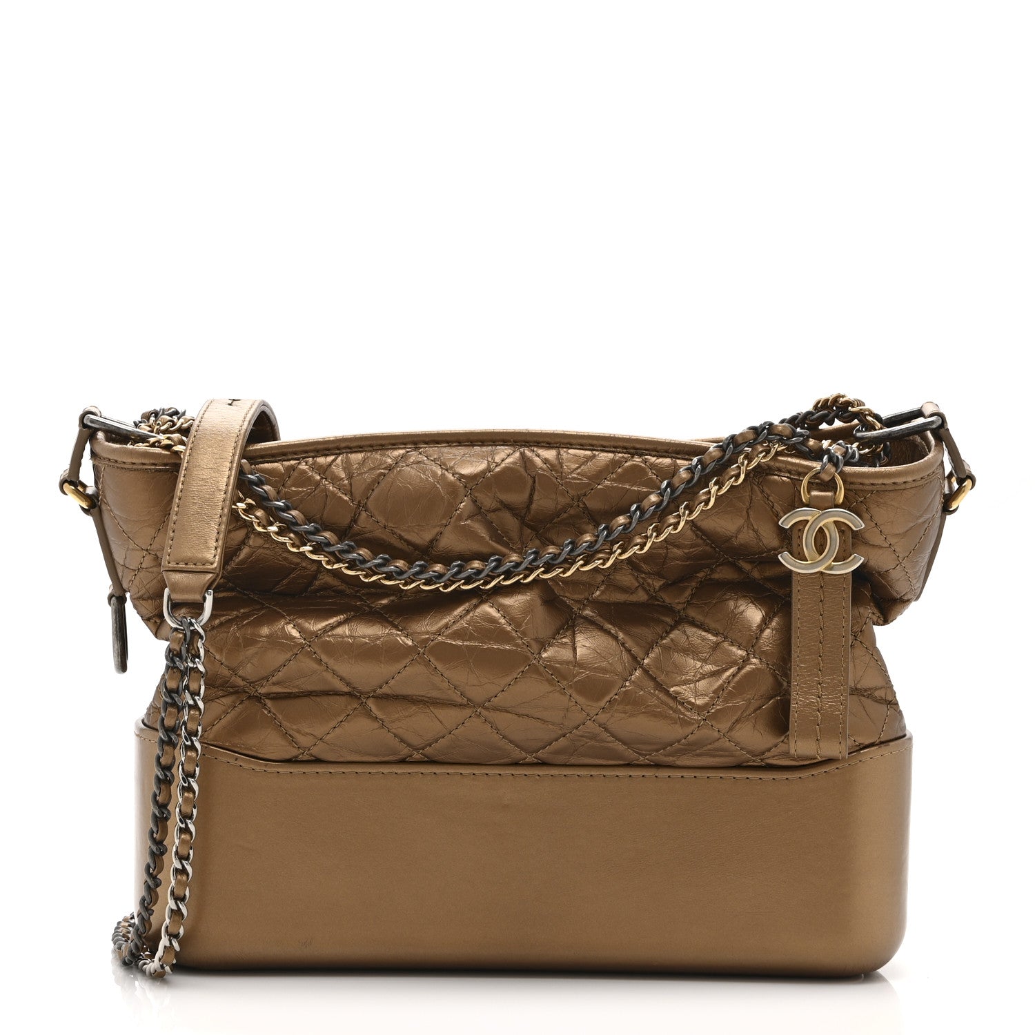 Chanel Metallic Aged Calfskin Quilted Medium Gabrielle  Bronze 1 of 10
