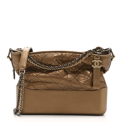 Chanel Metallic Aged Calfskin Quilted Medium Gabrielle  Bronze 1 of 10