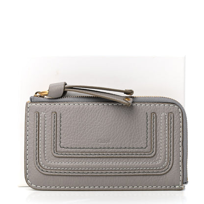 Chloe Grained Calfskin Medium Marcie Zip Card Holder Cashmere Grey 7 of 7