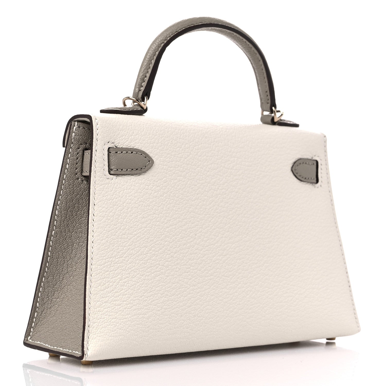 Hermes Chevre Mysore Horseshoe Mini Kelly Sellier 20 Craie Gris Asphalte 2 of 8