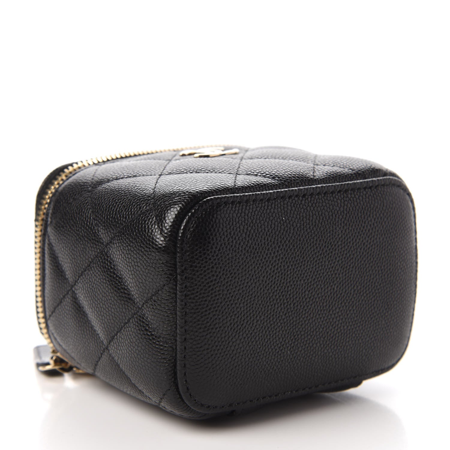 Chanel Caviar Quilted Mini Pearl On Top Vanity Case With Chain Black 4 of 11