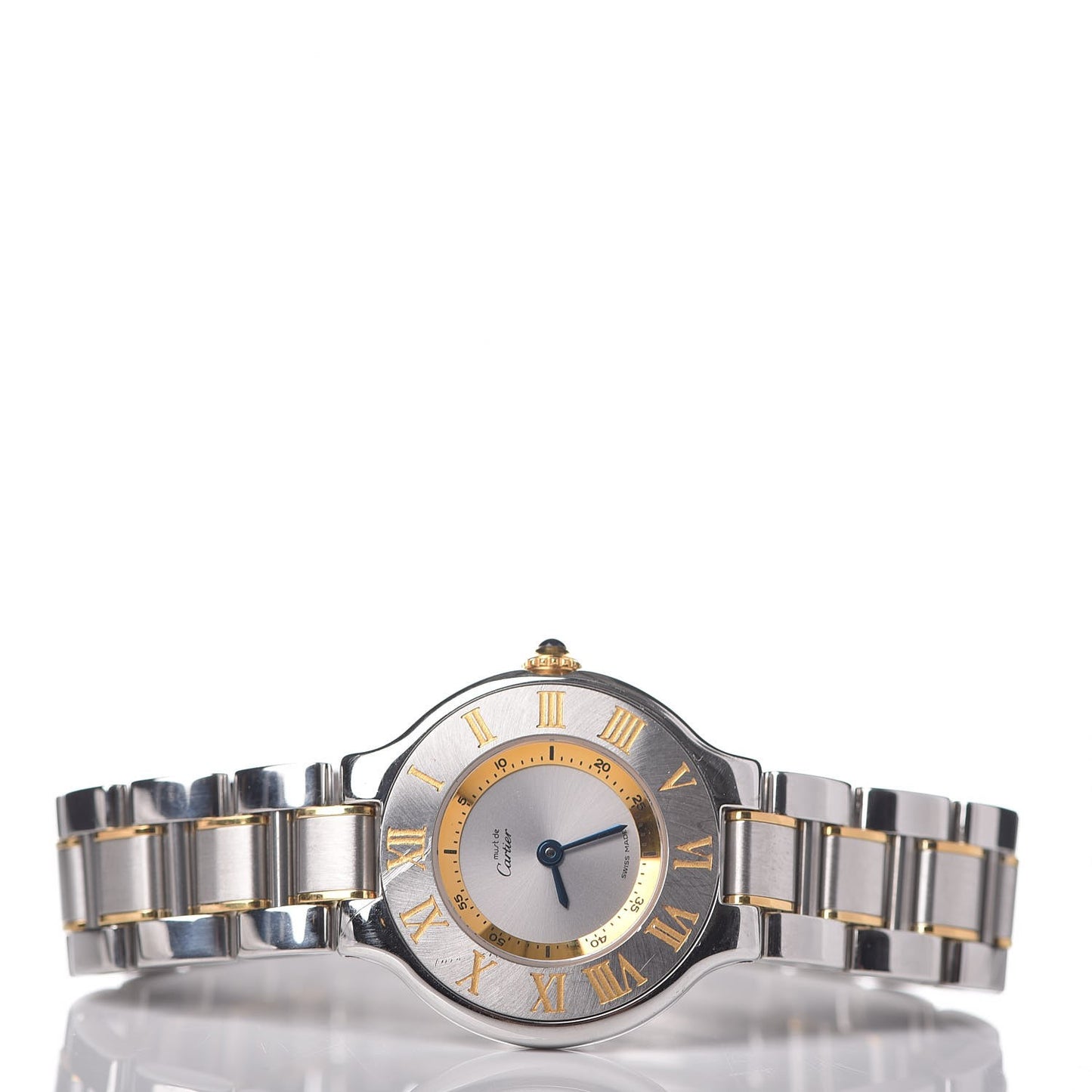 Stainless Steel 18K Yellow Gold 28mm Must De 21 Quartz Watch