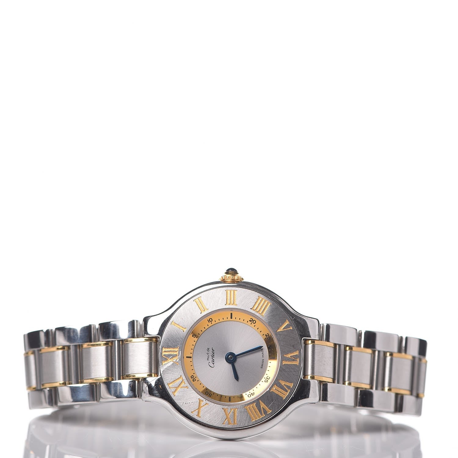 Cartier Stainless Steel 18K Yellow Gold 28mm Must De 21 Quartz Watch 5 of 9