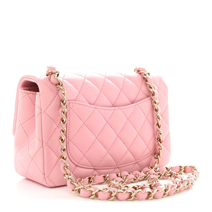 Chanel Lambskin Quilted Mini Rectangular Flap Pink 3 of 11