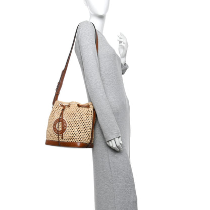 Louis Vuitton Raffia Calfskin Noe BB Natural Tan 2 of 9