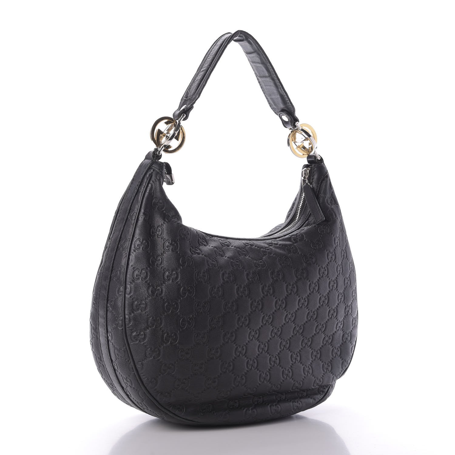 Gucci Guccissima Medium GG Twins Hobo Black 3 of 9