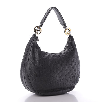 Gucci Guccissima Medium GG Twins Hobo Black 3 of 9