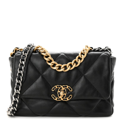 Chanel Lambskin Quilted Medium Chanel 19 Flap Black 1 of 10