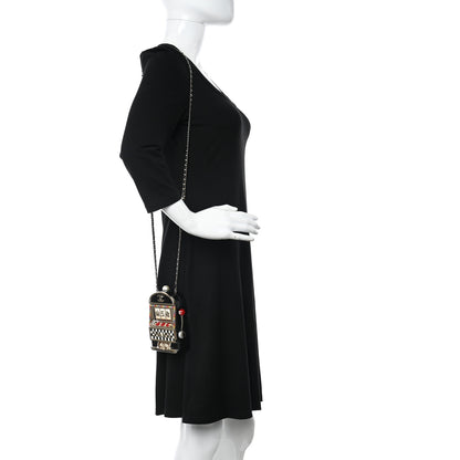 Chanel Resin Crystal Slot Machine Minaudiere Black Gold White Red 2 of 9