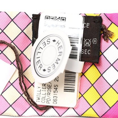 Hermes Silk Colliers De Chiens Remix Twilly Rose Bleu Roy Ebene 4 of 4