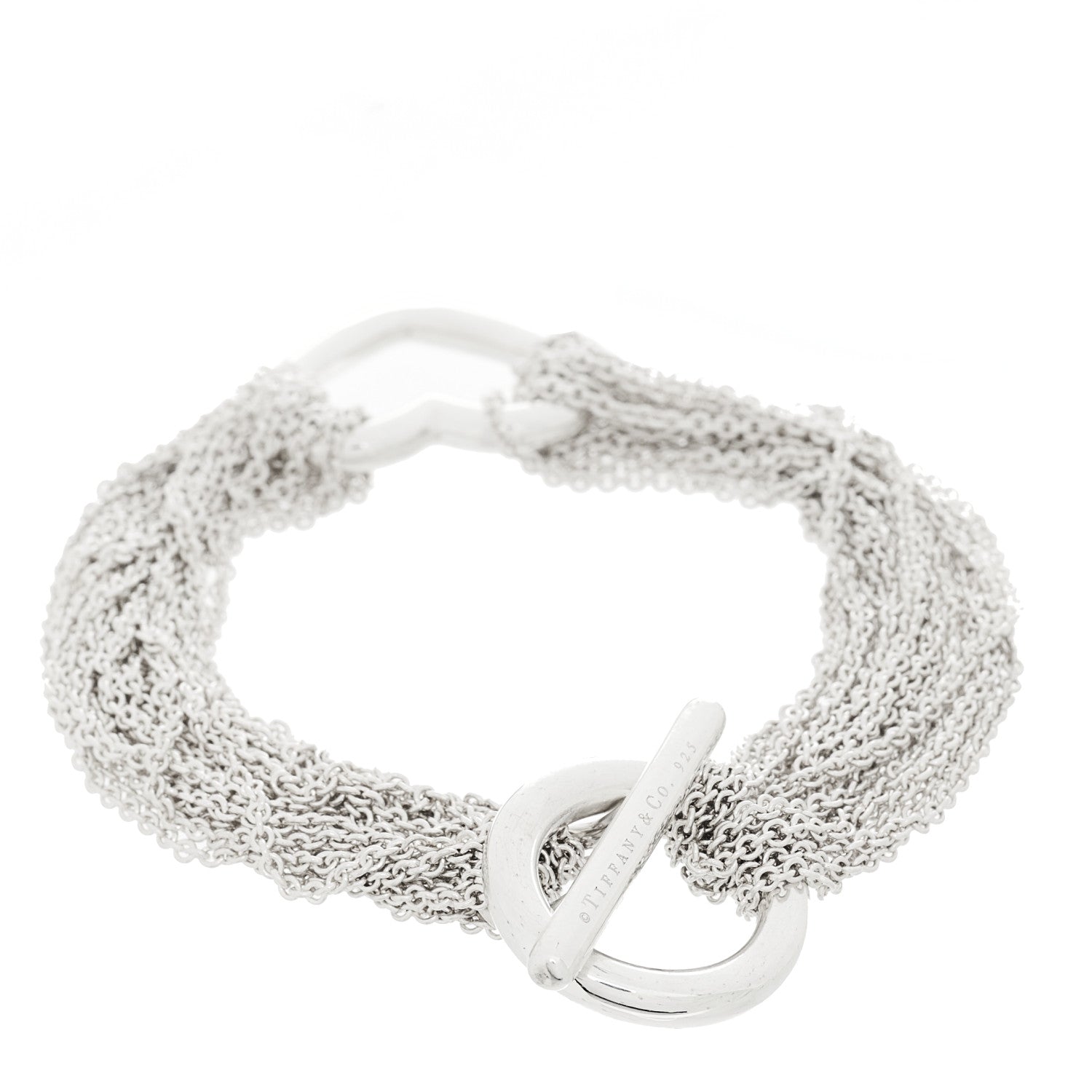Tiffany Sterling Silver Open Heart Multi Strand Bracelet 2 of 3