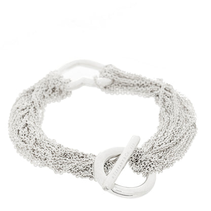 Tiffany Sterling Silver Open Heart Multi Strand Bracelet 2 of 3