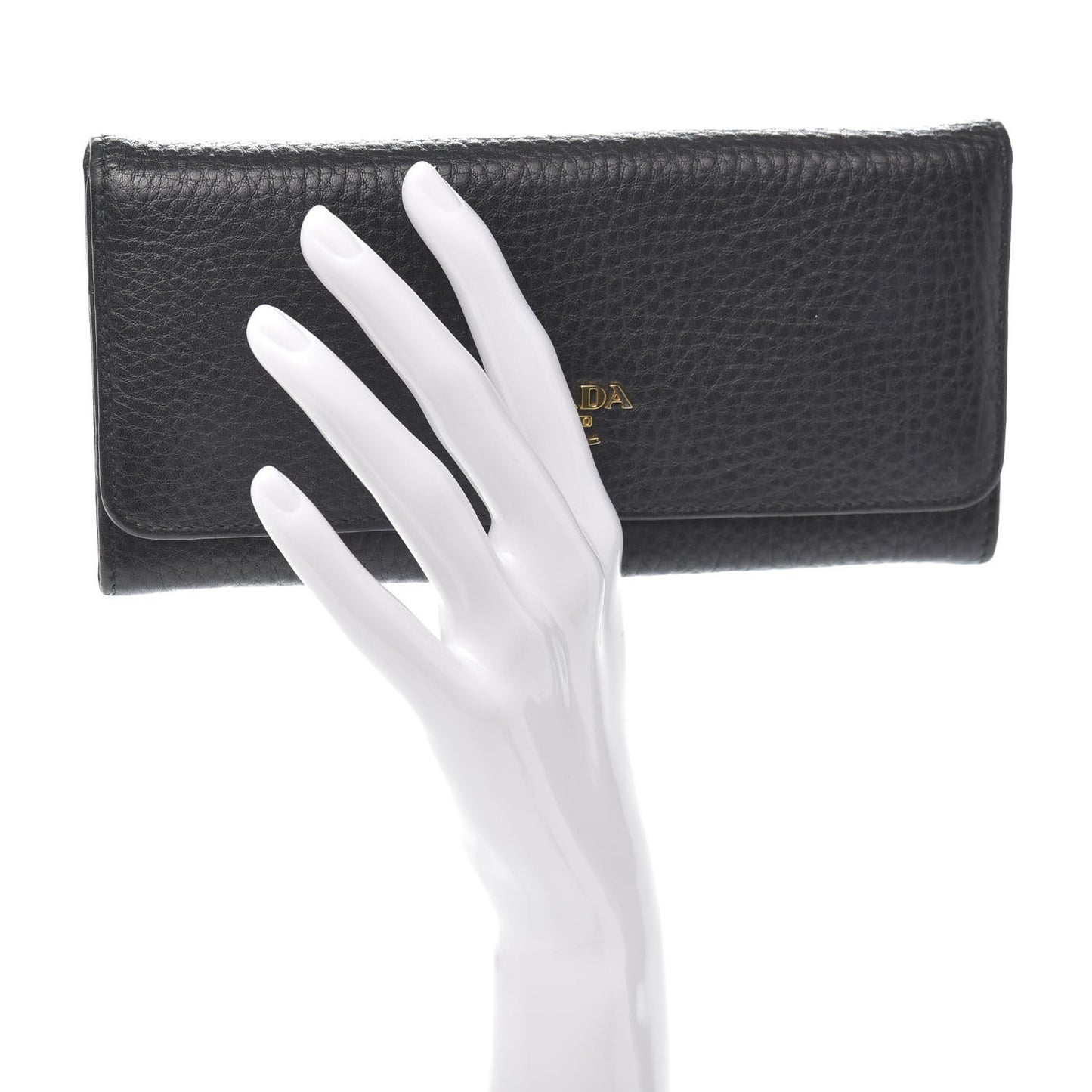 Vitello Daino Continental Flap Wallet Black