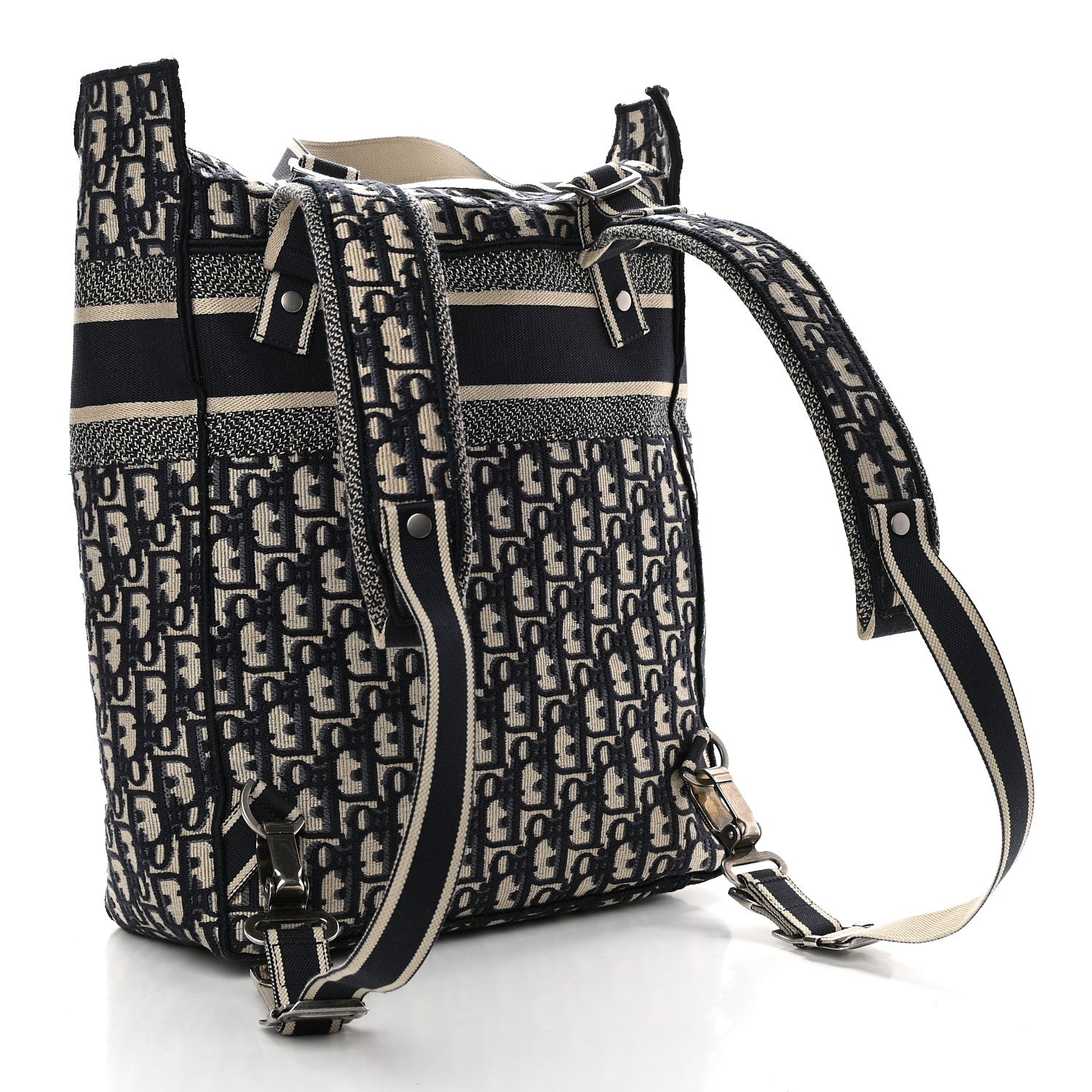 Christian Dior Oblique Backpack Blue White 3 of 11