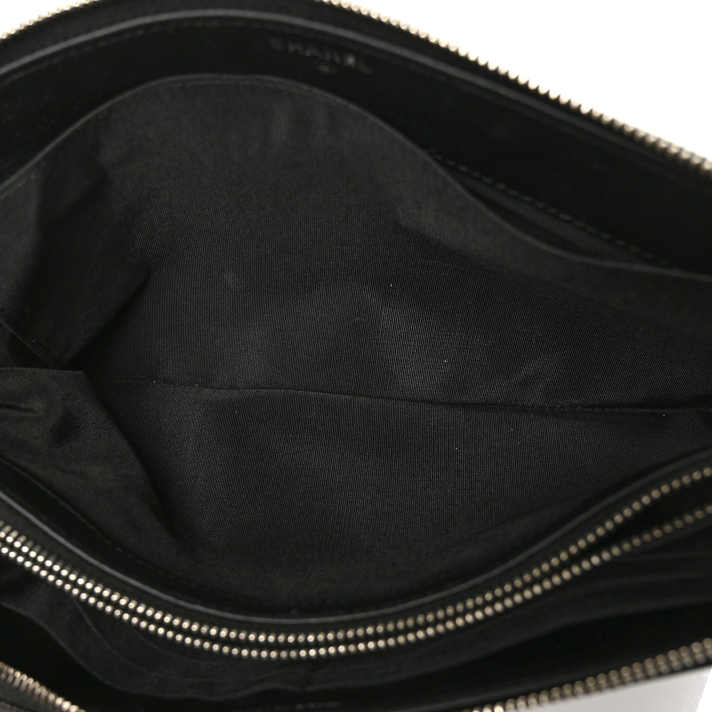 Caviar Quilted Small Zipped Boy Pouch Black