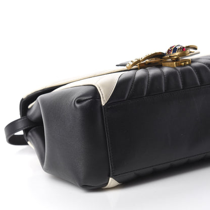 Gucci Calfskin Bamboo Trapuntata Queen Margaret Top Handle Bag Mystic White Black 7 of 11