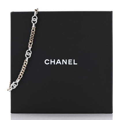 Chanel Crystal Chain CC Link Choker Gold Silver 7 of 7