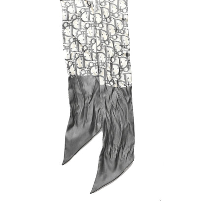Christian Dior Silk Oblique Mitzah Scarf Grey 2 of 3