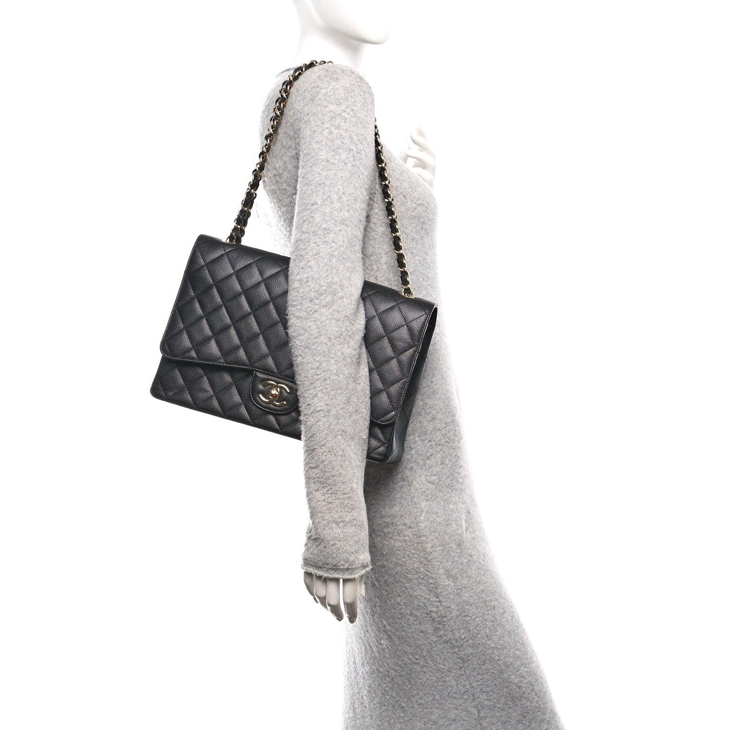 Chanel Caviar Quilted Maxi Double Flap Black 2 of 13