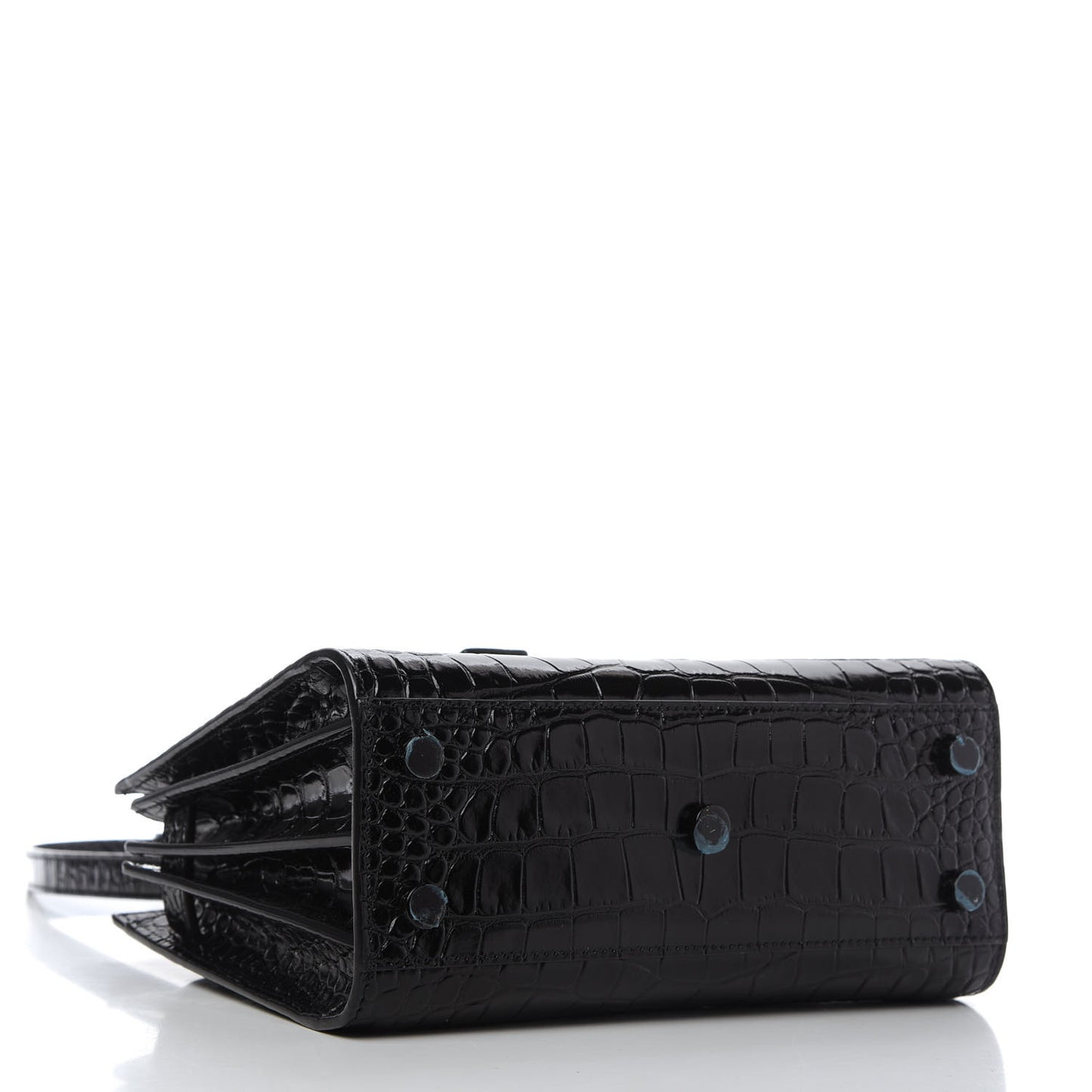 Calfskin Crocodile Embossed Nano Sac De Jour Black