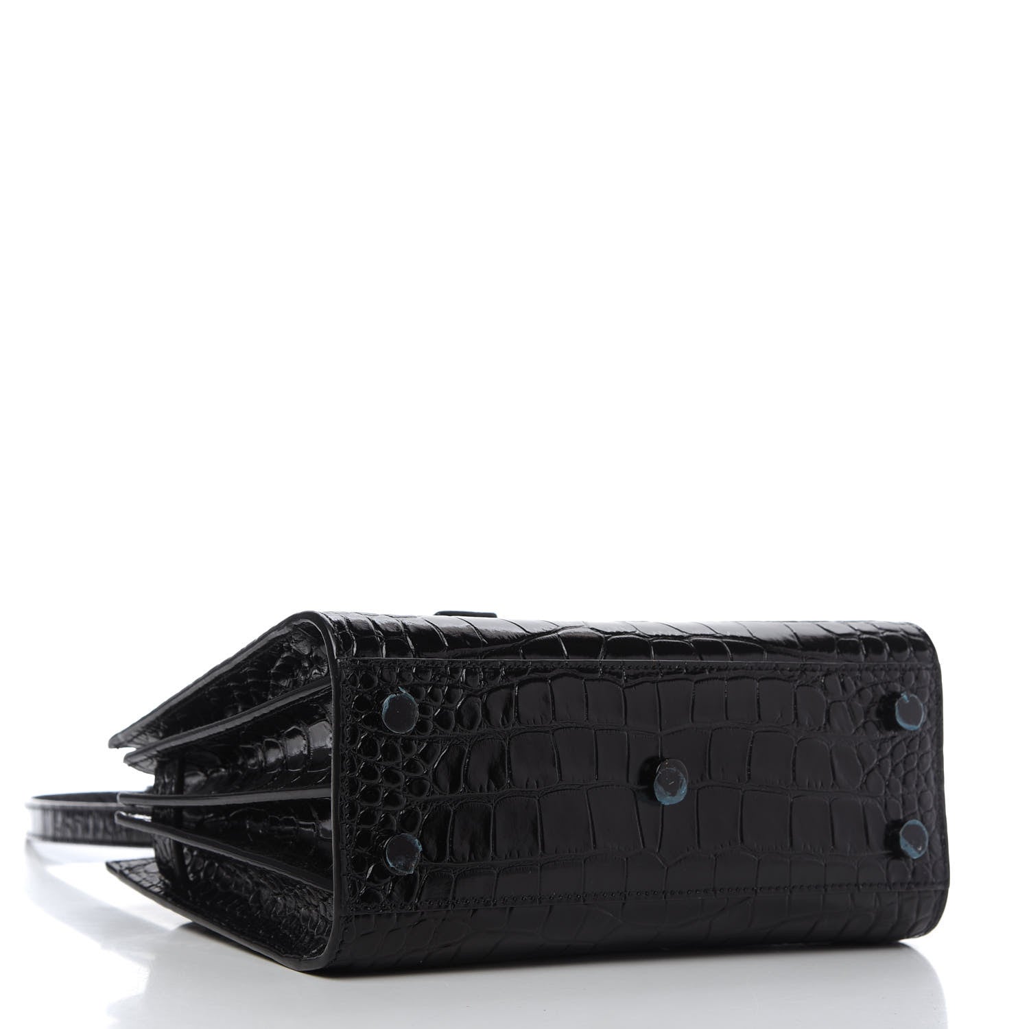 Saint Laurent Calfskin Crocodile Embossed Nano Sac De Jour Black 4 of 9