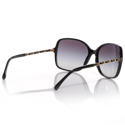 Chanel Acetate Lambskin Chain Square Sunglasses 5210-Q Black 2 of 4